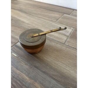 Vtg Copper & Brass Catering Chafing Dish Alcohol Fuel Burner Candle Holder.